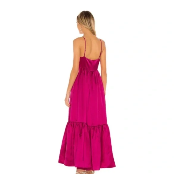 Lovers + Friends NWT Magenta Satin Dawson Maxi Top – Size S